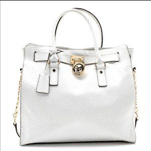 MK  Hamilton Bag in Snakeskin embossed leather and is more beautiful in person!